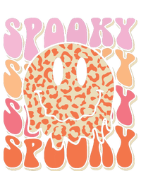 Groovy Halloween Spooky Leopard Smile Face Checkered T-Shirt