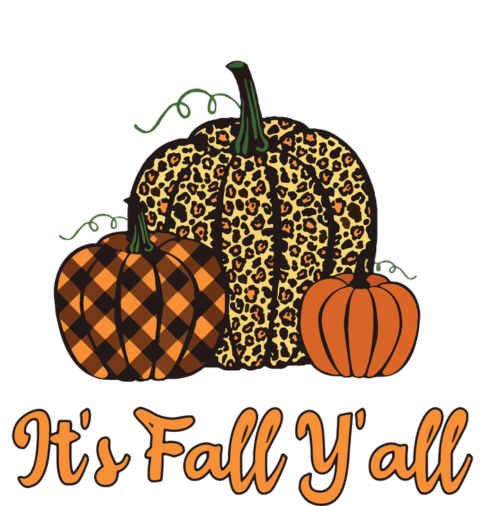 Its Fall Yall Plaid Pumpkin Leopard Halloween Thanksgiving Womens Cotton Relaxed Long Sleeve T-Shirt