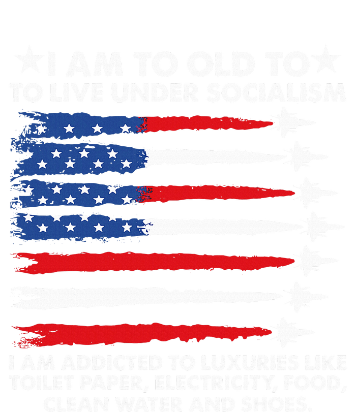 I Am Too Old To Live Under Socialism I Am Addicted Stripe Pom Pom Beanie