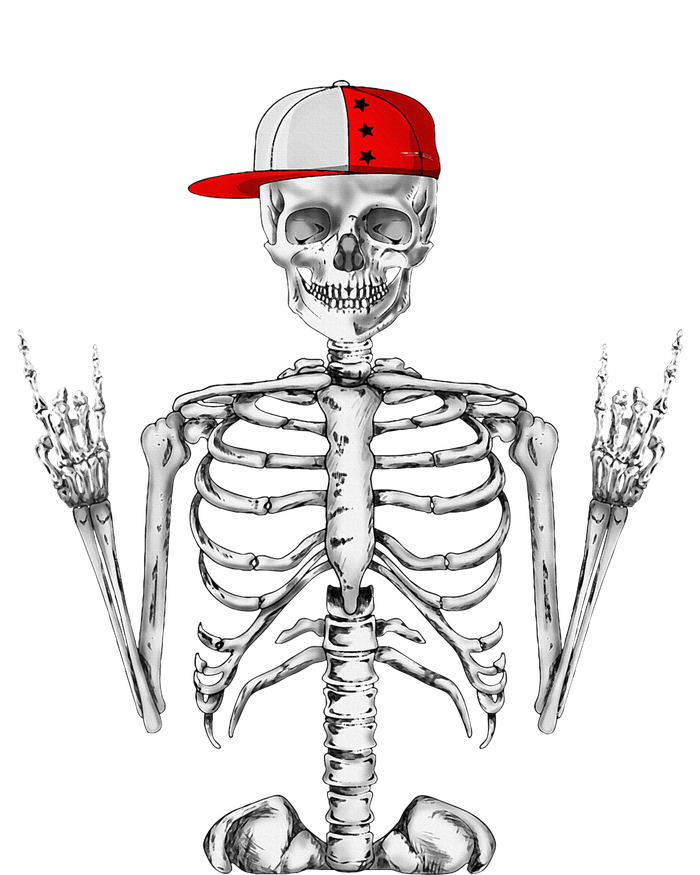 Rocker Skeleton Cap Cool Halloween Punk Rock T-Shirt