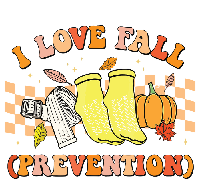 Groovy Retro I Love Fall Prevention Fall Physical Therapy T-Shirt