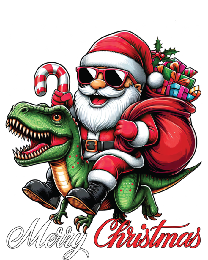 Merry Christmas Santa Claus Riding A T Rex Dinosaur Gift Sweatshirt