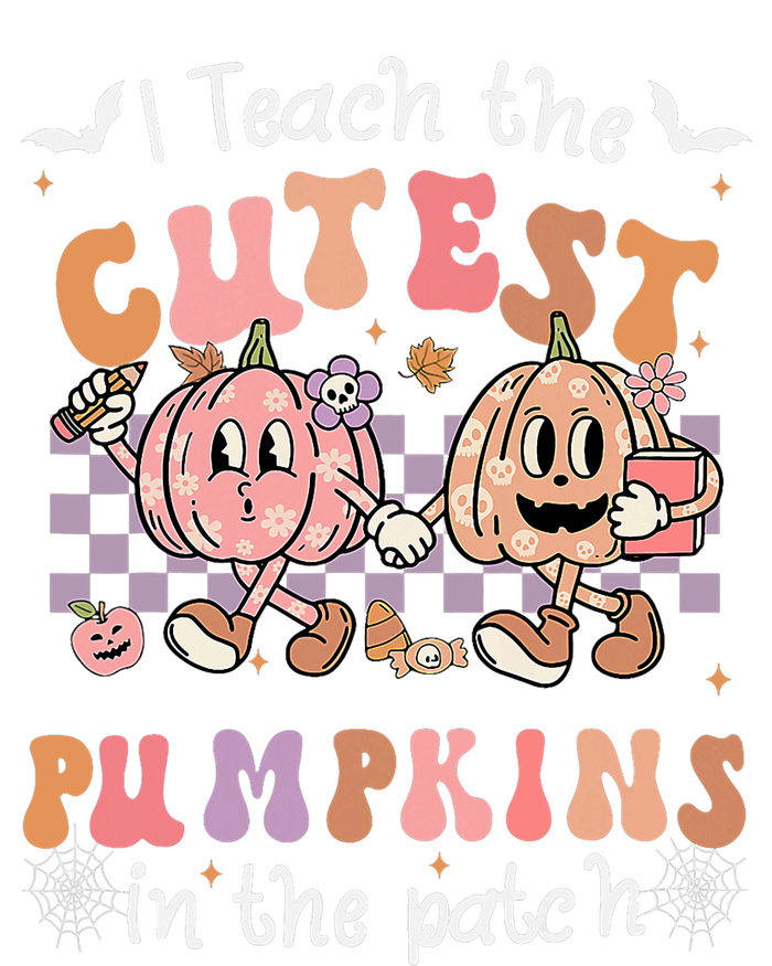 I Teach The Cutest Pumpkins In The Patch Retro Teacher Fall Women's Pullover Hoodie