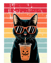 Trick Or Treat Black Cat Hipster Funny Halloween Black Cat Coaster