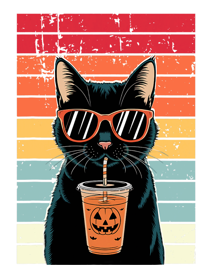 Trick Or Treat Black Cat Hipster Funny Halloween Black Cat Coaster