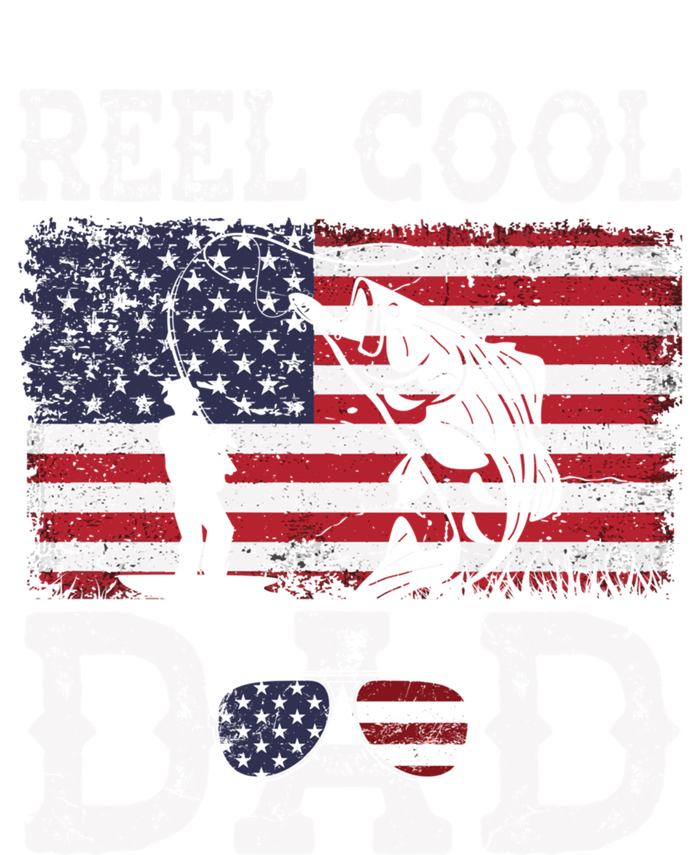 Reel Cool Dad Funny 4th Of July American Flag Fishing Dad Gift Short Acrylic Beanie