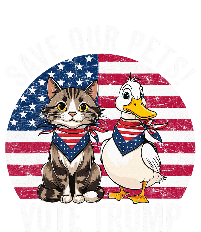 American Flag Cat & Duck Save Our Pets Vote For Trump 2024 Sweatshirt Cinch Pack Bag