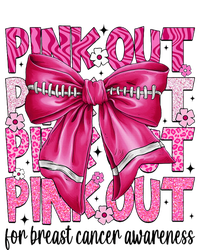 Coquette Bow Out Football Team Breast Cancer Awareness Pom Pom 12in Knit Beanie