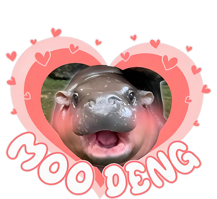 I Love Moo Deng Baby Hippo Moo Deng I Heart Moo Deng T-Shirt