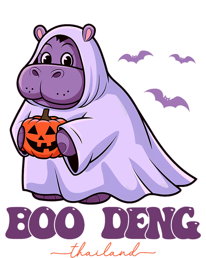 Moo Deng Cute Baby Pygmy Hippo Bouncy Pig In Thai Halloween Costume Ladies Long Sleeve Shirt