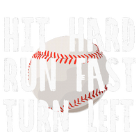 Vintage Hit Hard Run Fast Turn Left Baseball Funny Sport T-Shirt