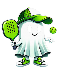 Cute Ghost Playing Pickleball Funny Pickleball Paddleball Magnet