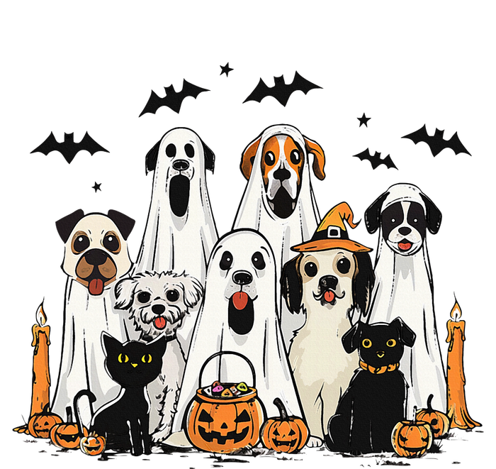 Dog Ghost Cute Dog Dressed As Ghost Funny Halloween Dog Cooling Performance Crew T-Shirt