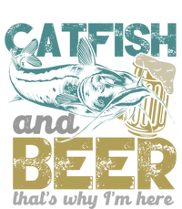 Catfish Fishing Catfish And Beer ThatS Why IM Here Flathead Gift Pom Pom 12in Knit Beanie