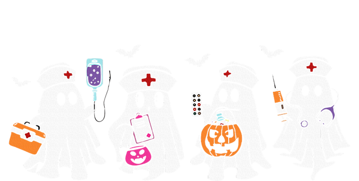 Ghost Nurse Halloween Crew Funny Scrub Er Rn Nursing Student T-Shirt