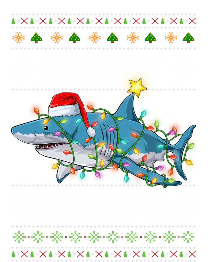 Merry Sharkmas Shark Santa Ugly Christmas Lights Xmas T-Shirt