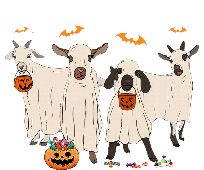 Goat In Ghost Costume Happy Halloween Day T-Shirt