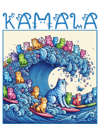 Blue Cats Wave For Kamala Harris 2024 Funny Cat Lady T-Shirt