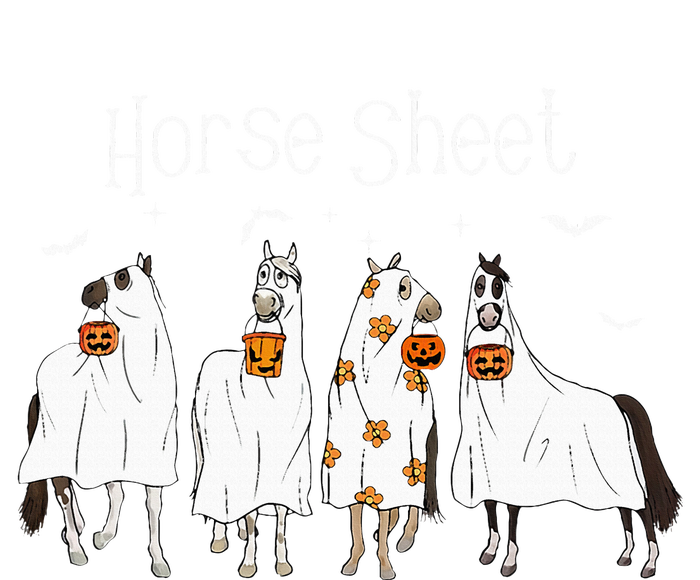 Cute Horse Sheet Spooky Season Ghost Horse Halloween Costume Women's Crop Top Tee