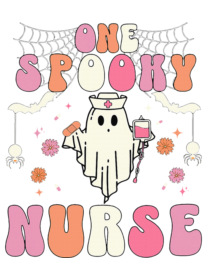 One Spooky Nurse Retro Halloween Ghost Spooky Nurse Kids T-Shirt