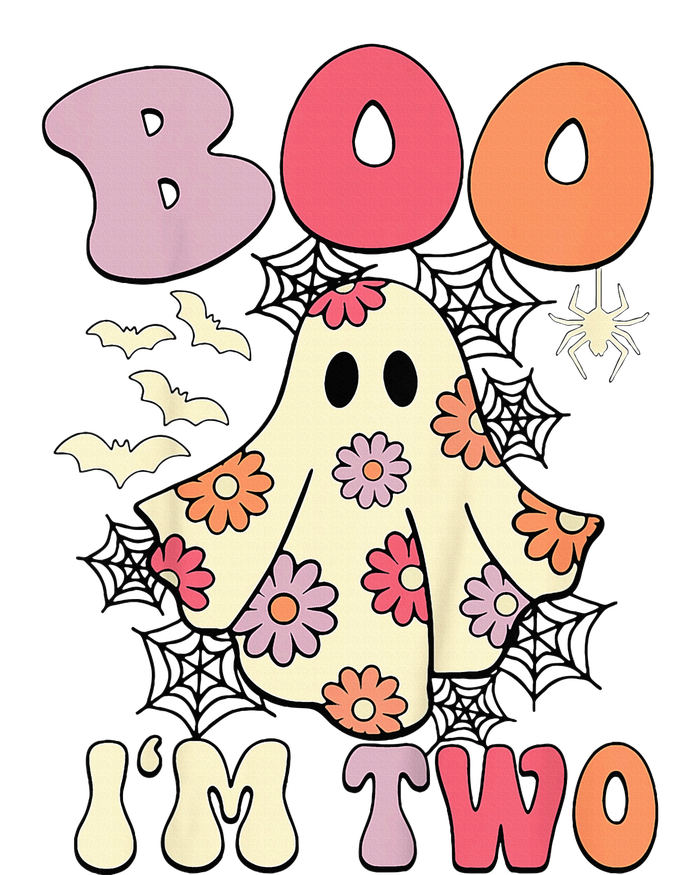 Boo IM Two Years Old 2nd Birthday Groovy Ghost Halloween Mesh Reversible Basketball Jersey Tank