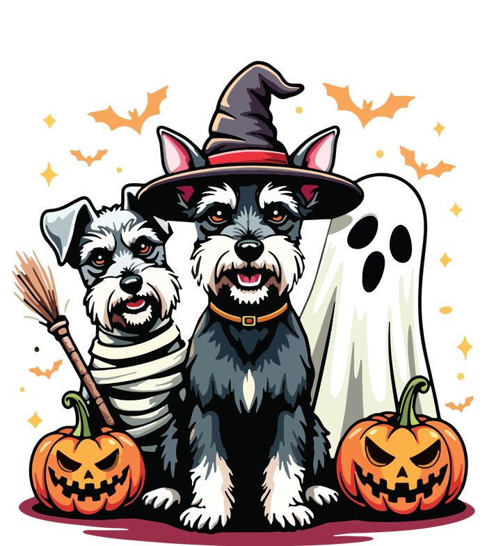 Miniature Schnauzer Halloween Costume Mummy Witch Ghost Dog T-Shirt