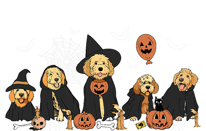 Ghost And Witch Goldendoodle Halloween Doodle Dog Lover T-Shirt