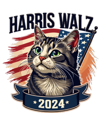 Harris Walz 2024 Funny Cat Kamala Harris Tim Walz Waltz V-Neck T-Shirt