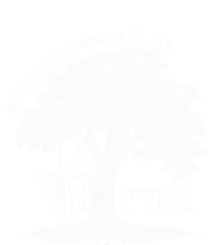 My Beloved Ghost And Me Sitting In A Tree Halloween Ghost Women's V-Neck T-Shirt