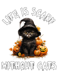 Life Is Scary Without Cats Halloween Black Cat Tote Bag