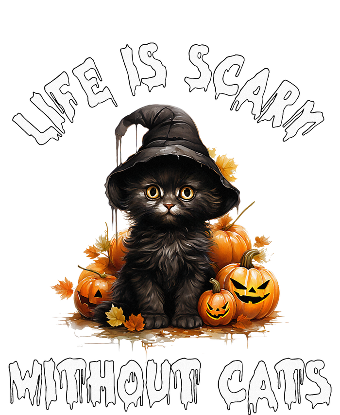 Life Is Scary Without Cats Halloween Black Cat Tote Bag