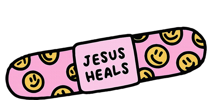 Jesus Heals Bandaid Christian Faith Healing Bible Verse Women's Perfect Tri Rocker Tank