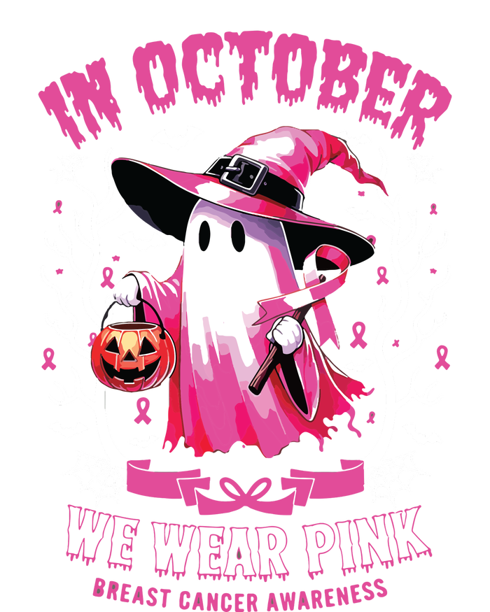 In October We Wear Ghost Witch Breast Cancer Awareness Legacy Cool Fit Booney Bucket Hat