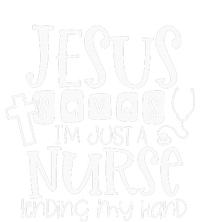 Jesus Saves IM Just A Nurse Lending My Hand Flexfit Unipanel Trucker Cap