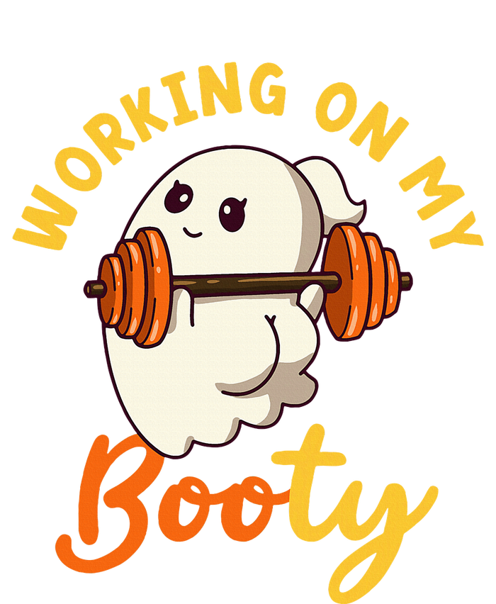 Working On My Booty Booty Funny Halloween Gym Ghost Pun Valucap Bio-Washed Visor