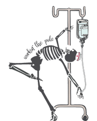 Working The Pole Funny Nurse Dancing Skeleton Halloween Cute T-Shirt