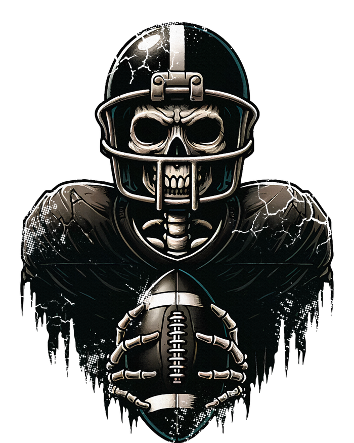 Halloween Skeleton Football Player Spooky Sports Graphic T-Shirt