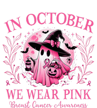 In October We Wear Ghost Witch Breast Cancer Halloween T-Shirt