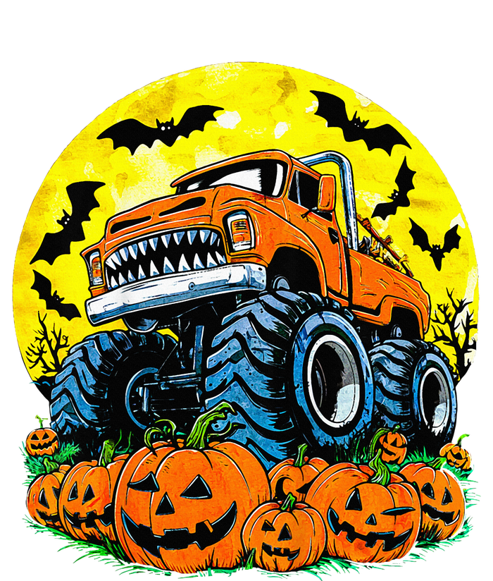 Monster Truck Halloween Jack O Lantern Moon Pumpkin T-Shirt