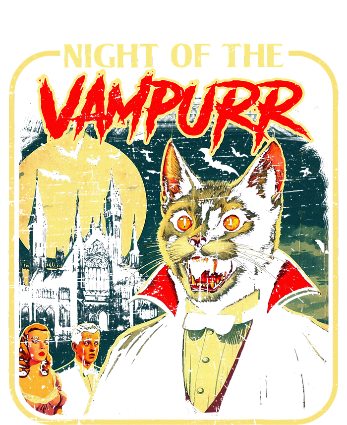 Night Of The Vampurr Funny Cat Halloween T-Shirt