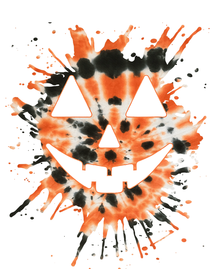 Orange Tie Dye Jack O Lantern Face Hippie Halloween Grommeted Golf Towel