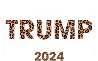 Trump 2024 Save America Again Leopard Print Gift Cute Gift Zip Tote Bag