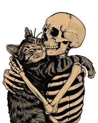 Skeleton Hugging Cat Halloween Cat Lover Cat Mom Dad Tank Top