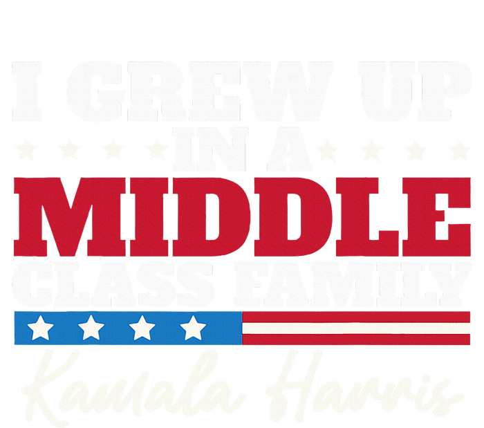 I Grew Up In A Middle Class Family Flag American Kamala Women's Knotted Racerback Tank