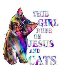 This Girl Runs On Jesus And Cats Bella+Canvas Jersey Crop Tee