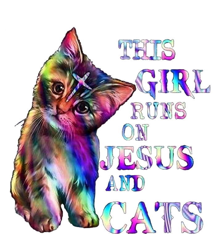 This Girl Runs On Jesus And Cats Bella+Canvas Jersey Crop Tee