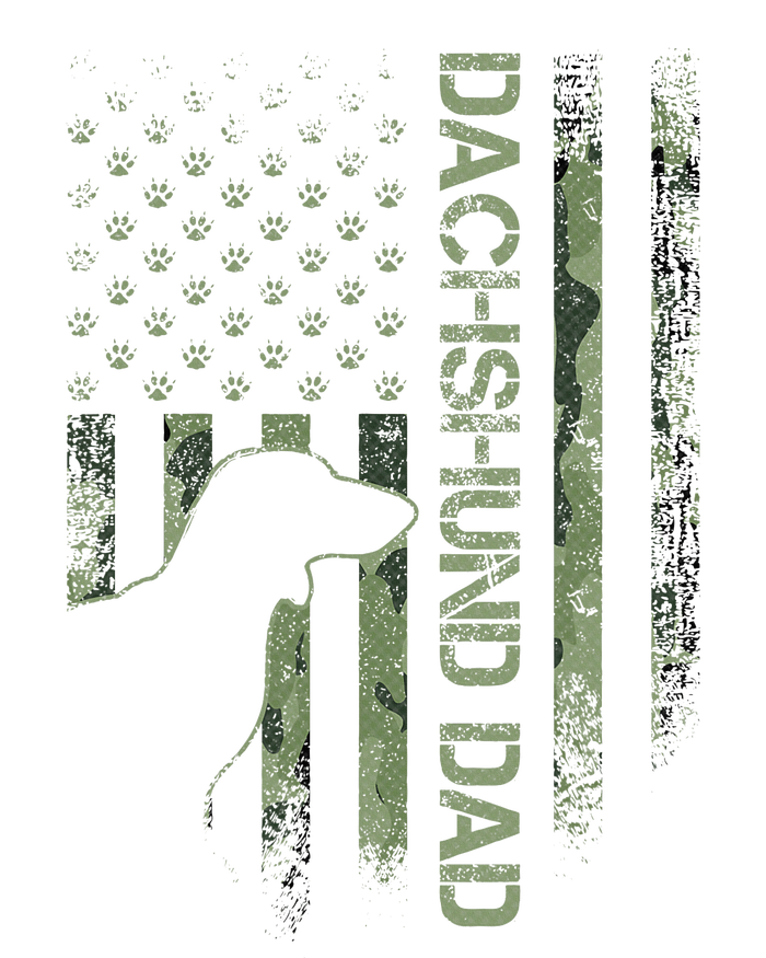 Usa Camo Flag Proud Dachshund Dad Wiener Silhouette Bumper Sticker