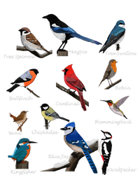 Garden Birds Cardinal Blue Jay Hummingbird Robin Wren Finch Tall Long Sleeve T-Shirt