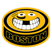 Hockey Boston Mass. Puck Smile Face Gift Flexfit Unipanel Trucker Cap