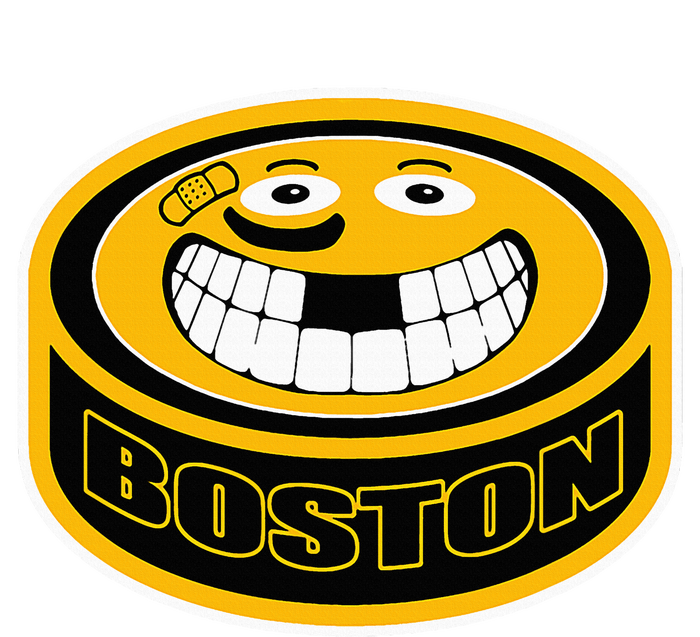 Hockey Boston Mass. Puck Smile Face Gift Flexfit Unipanel Trucker Cap